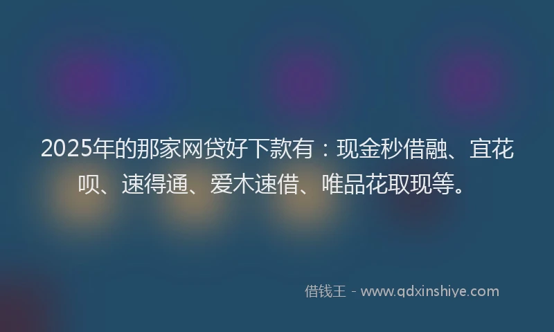 2025年的那家网贷好下款有：现金秒借融、宜花呗、速得通、爱木速借、唯品花取现等。