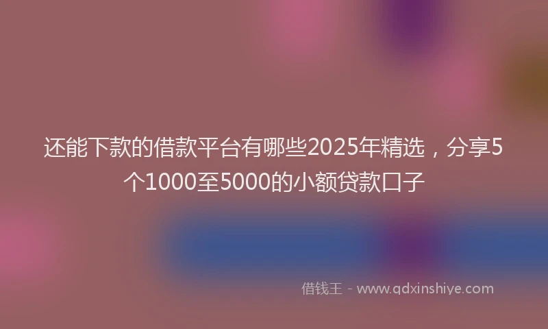 还能下款的借款平台有哪些2025年精选，分享5个1000至5000的小额贷款口子