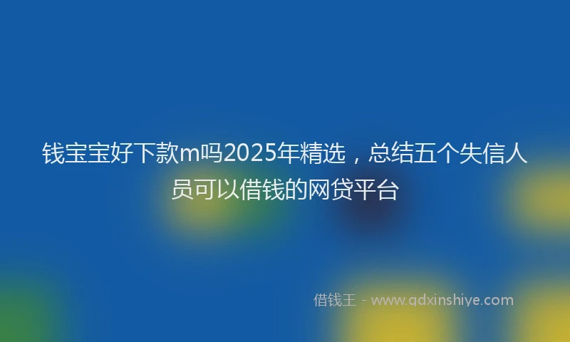 钱宝宝好下款m吗2025年精选，总结五个失信人员可以借钱的网贷平台