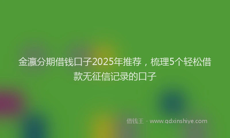 金瀛分期借钱口子2025年推荐，梳理5个轻松借款无征信记录的口子