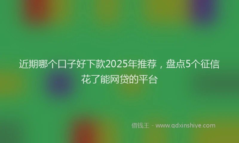 近期哪个口子好下款2025年推荐，盘点5个征信花了能网贷的平台