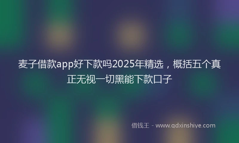 麦子借款app好下款吗2025年精选，概括五个真正无视一切黑能下款口子