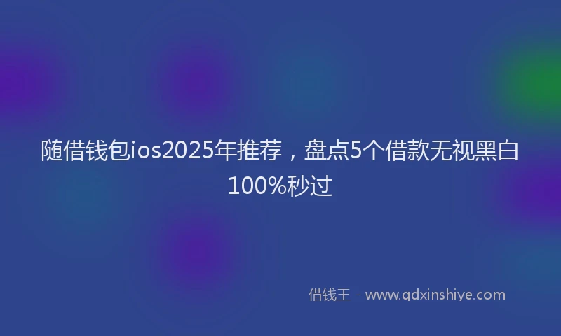随借钱包ios2025年推荐，盘点5个借款无视黑白100%秒过