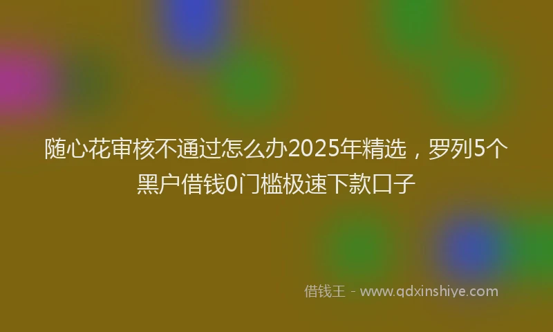 随心花审核不通过怎么办2025年精选，罗列5个黑户借钱0门槛极速下款口子