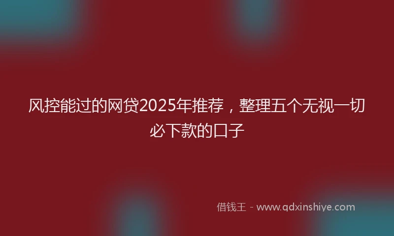 风控能过的网贷2025年推荐，整理五个无视一切必下款的口子