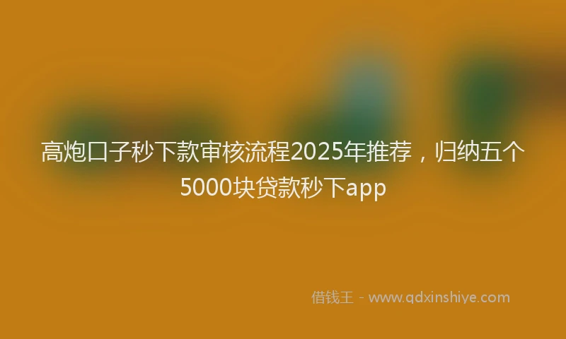 高炮口子秒下款审核流程2025年推荐，归纳五个5000块贷款秒下app
