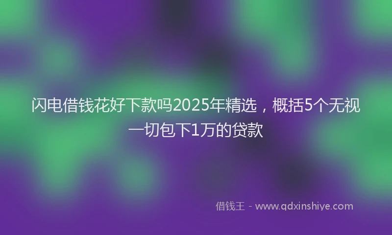 闪电借钱花好下款吗2025年精选，概括5个无视一切包下1万的贷款