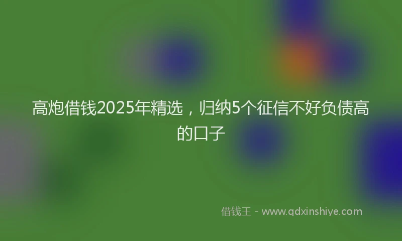 高炮借钱2025年精选，归纳5个征信不好负债高的口子