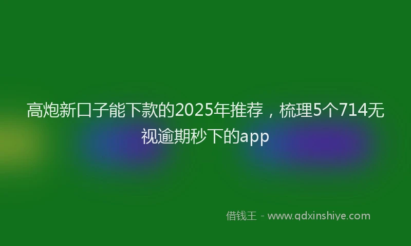 高炮新口子能下款的2025年推荐，梳理5个714无视逾期秒下的app