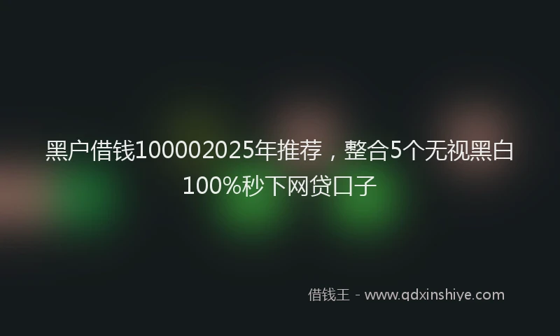 黑户借钱100002025年推荐，整合5个无视黑白100%秒下网贷口子