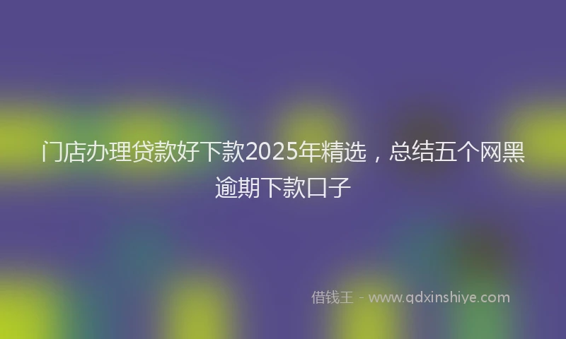 门店办理贷款好下款2025年精选，总结五个网黑逾期下款口子