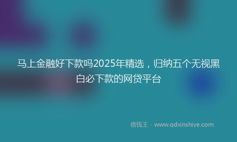 马上金融好下款吗2025年精选，归纳五个无视黑白必下款的网贷平台