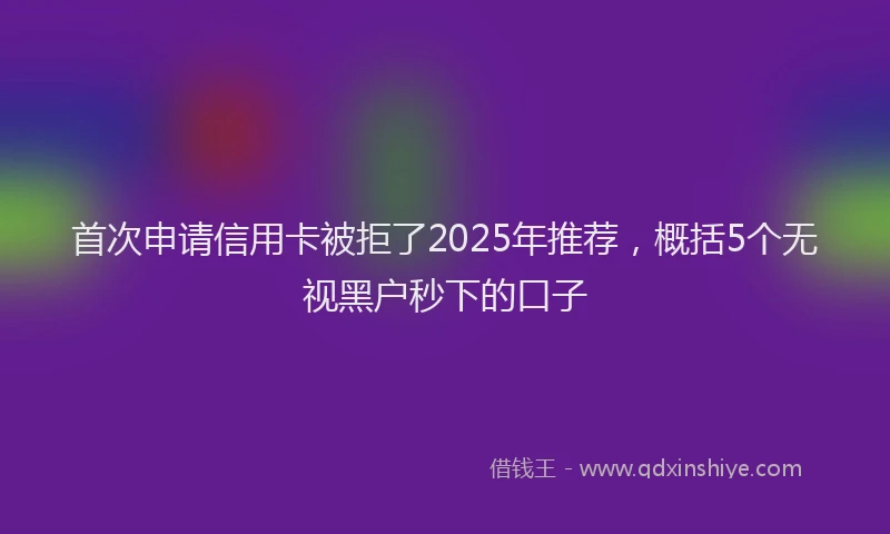 首次申请信用卡被拒了2025年推荐，概括5个无视黑户秒下的口子