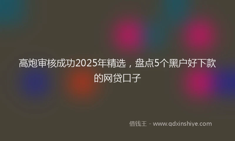 高炮审核成功2025年精选，盘点5个黑户好下款的网贷口子