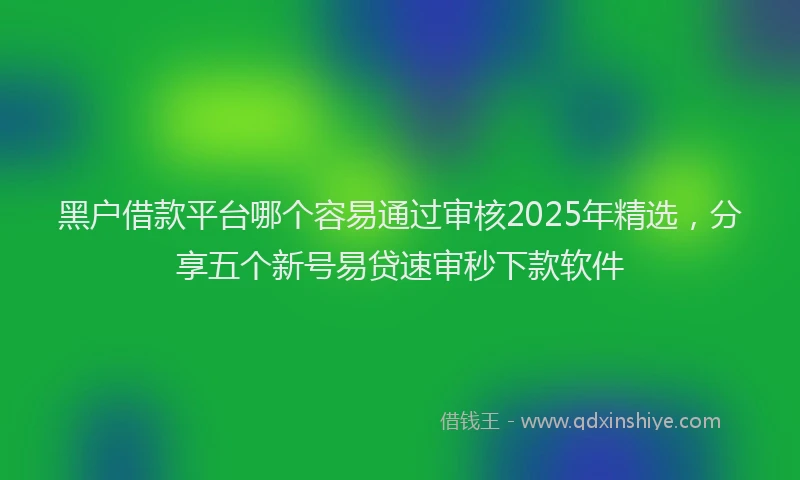 黑户借款平台哪个容易通过审核2025年精选，分享五个新号易贷速审秒下款软件