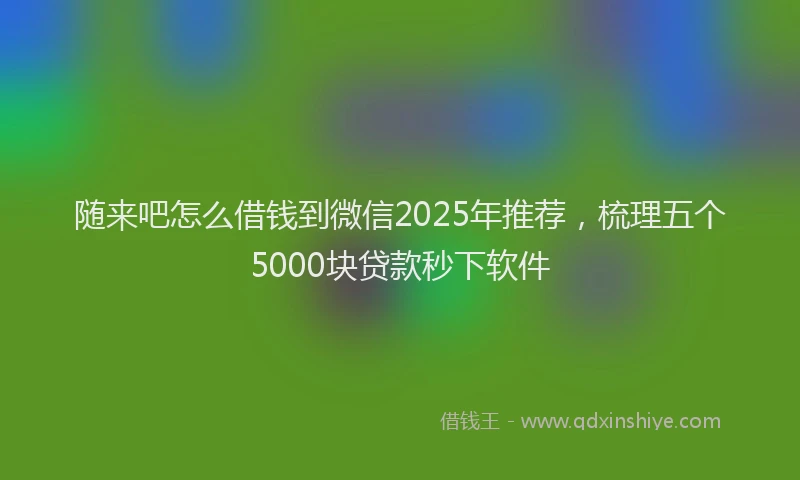 随来吧怎么借钱到微信2025年推荐，梳理五个5000块贷款秒下软件