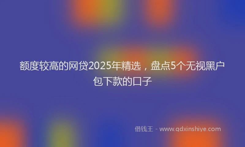 额度较高的网贷2025年精选，盘点5个无视黑户包下款的口子