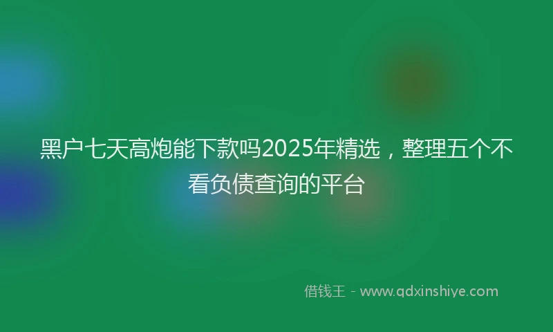 黑户七天高炮能下款吗2025年精选，整理五个不看负债查询的平台