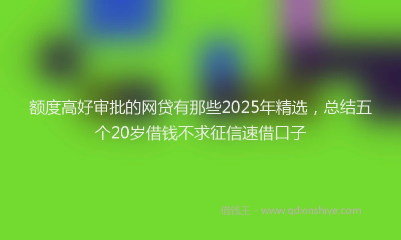 额度高好审批的网贷有那些2025年精选，总结五个20岁借钱不求征信速借口子