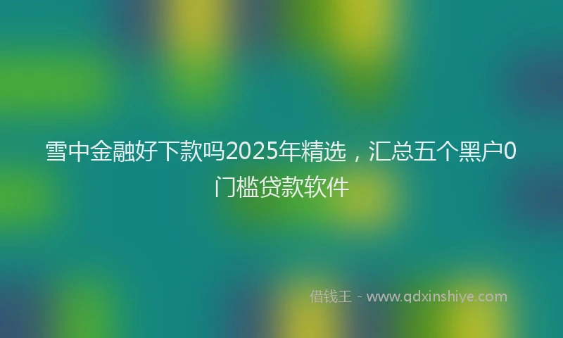 雪中金融好下款吗2025年精选，汇总五个黑户0门槛贷款软件