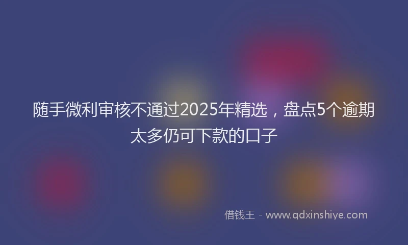 随手微利审核不通过2025年精选，盘点5个逾期太多仍可下款的口子