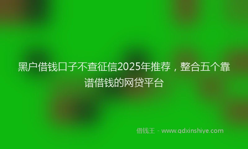 黑户借钱口子不查征信2025年推荐，整合五个靠谱借钱的网贷平台