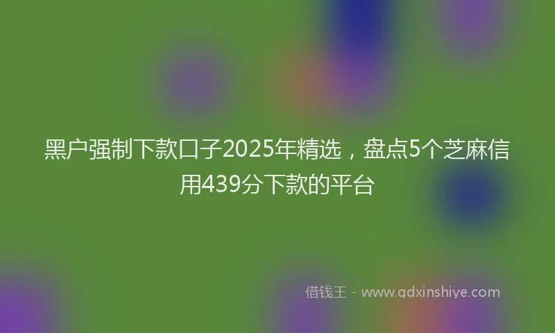 黑户强制下款口子2025年精选，盘点5个芝麻信用439分下款的平台