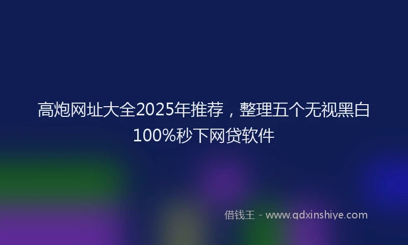 高炮网址大全2025年推荐，整理五个无视黑白100%秒下网贷软件