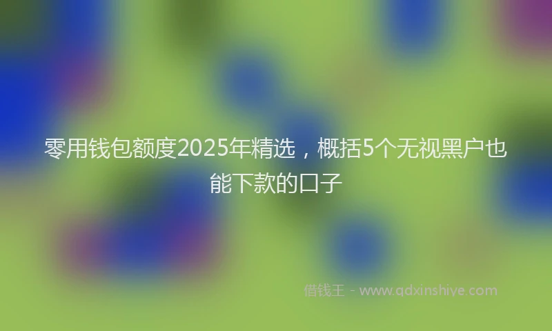 零用钱包额度2025年精选，概括5个无视黑户也能下款的口子