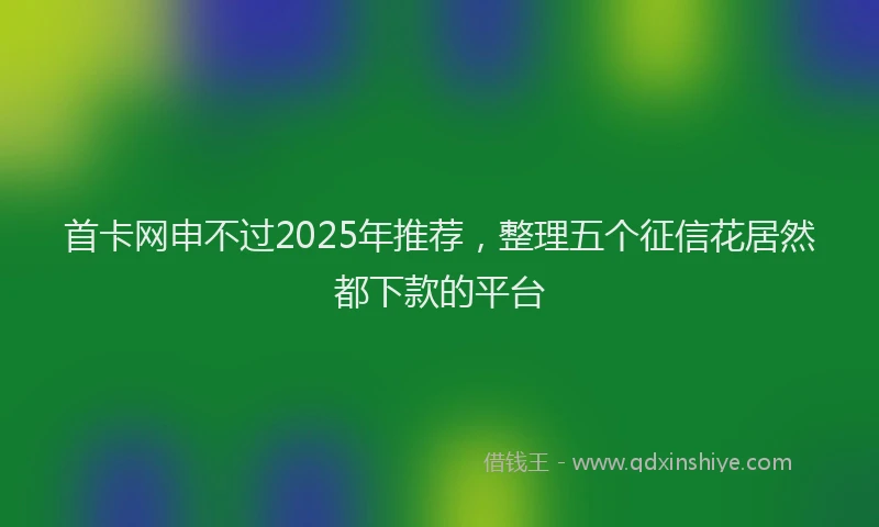 首卡网申不过2025年推荐，整理五个征信花居然都下款的平台