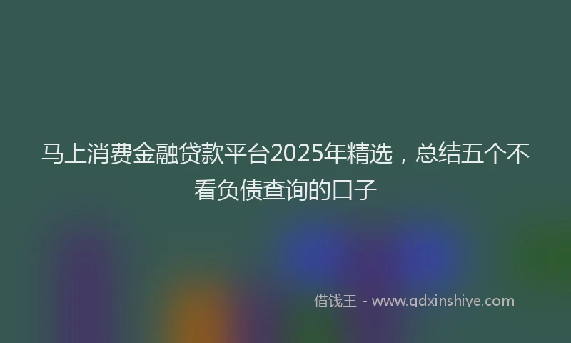 马上消费金融贷款平台2025年精选，总结五个不看负债查询的口子