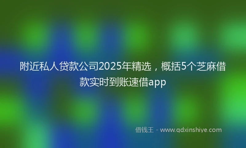附近私人贷款公司2025年精选，概括5个芝麻借款实时到账速借app