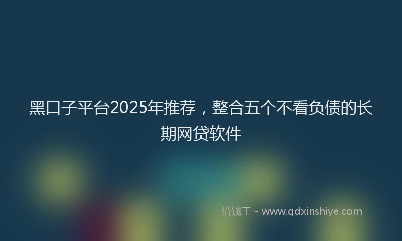 黑口子平台2025年推荐，整合五个不看负债的长期网贷软件