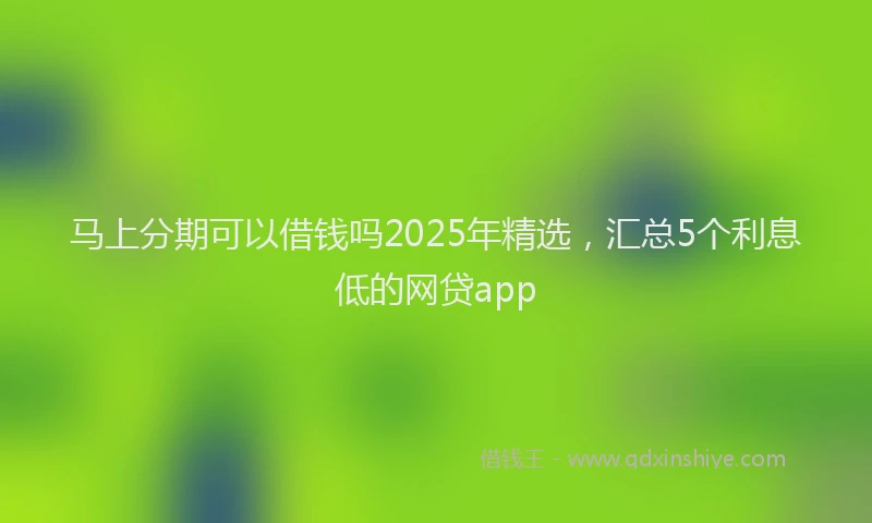 马上分期可以借钱吗2025年精选，汇总5个利息低的网贷app