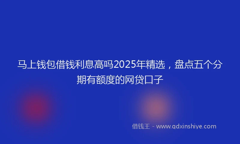 马上钱包借钱利息高吗2025年精选，盘点五个分期有额度的网贷口子