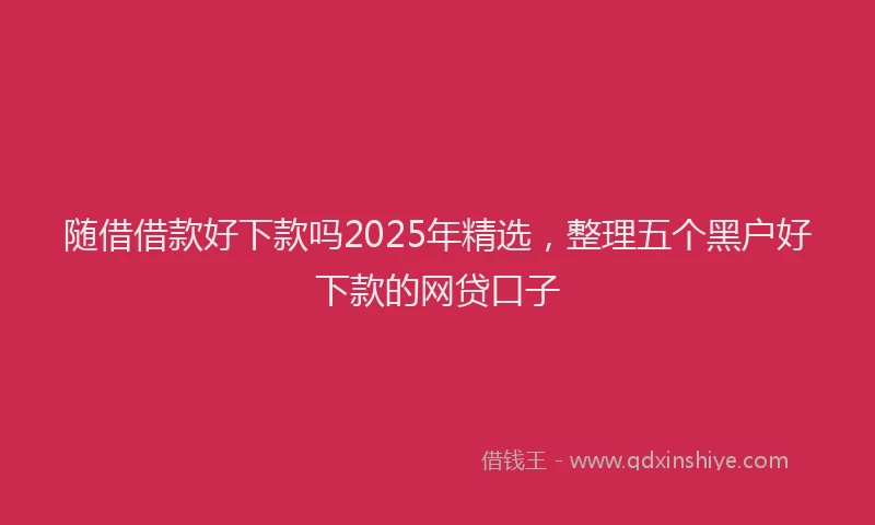 随借借款好下款吗2025年精选，整理五个黑户好下款的网贷口子