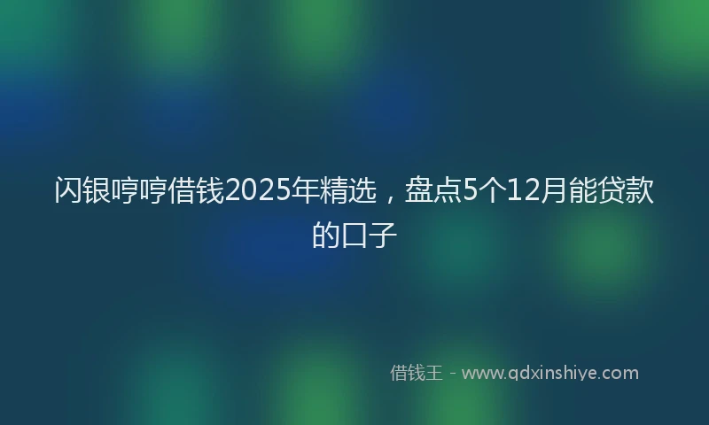 闪银哼哼借钱2025年精选，盘点5个12月能贷款的口子