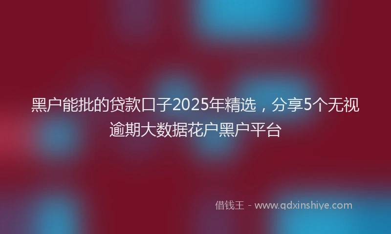 黑户能批的贷款口子2025年精选，分享5个无视逾期大数据花户黑户平台