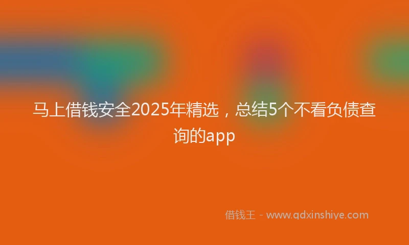 马上借钱安全2025年精选，总结5个不看负债查询的app