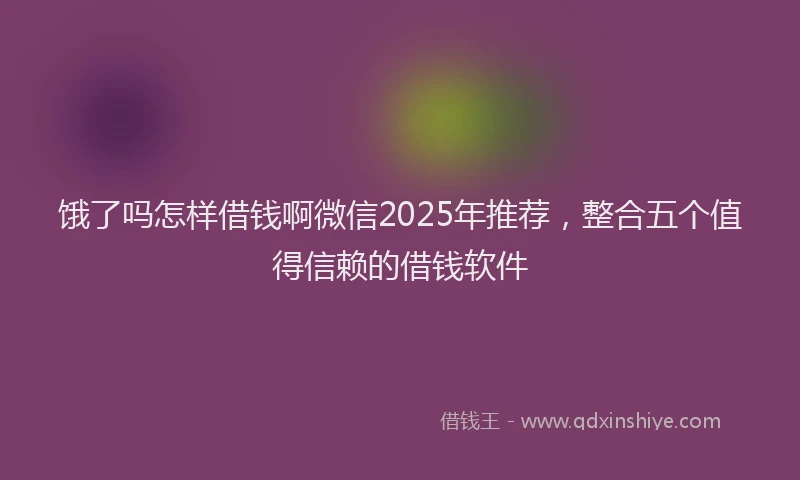 饿了吗怎样借钱啊微信2025年推荐，整合五个值得信赖的借钱软件