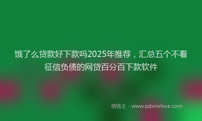 饿了么贷款好下款吗2025年推荐，汇总五个不看征信负债的网贷百分百下款软件