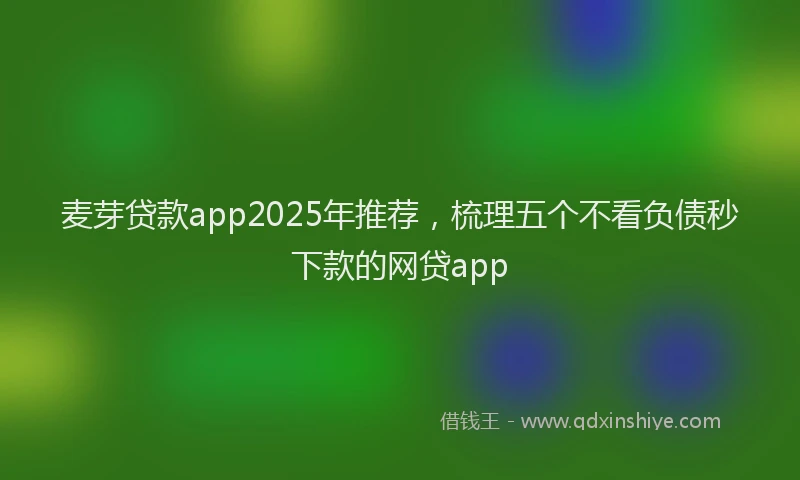 麦芽贷款app2025年推荐，梳理五个不看负债秒下款的网贷app