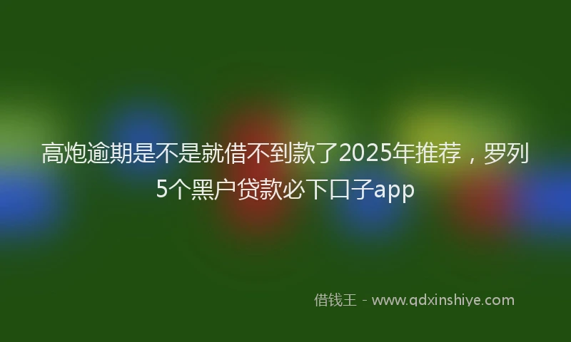 高炮逾期是不是就借不到款了2025年推荐，罗列5个黑户贷款必下口子app