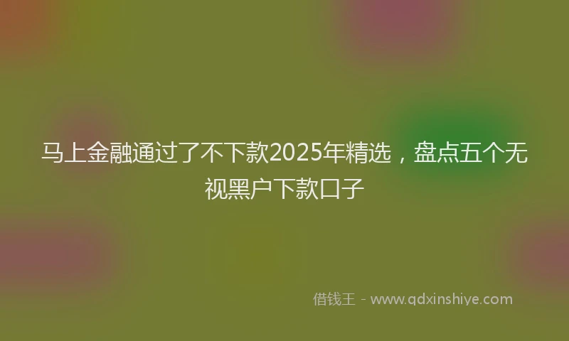 马上金融通过了不下款2025年精选，盘点五个无视黑户下款口子