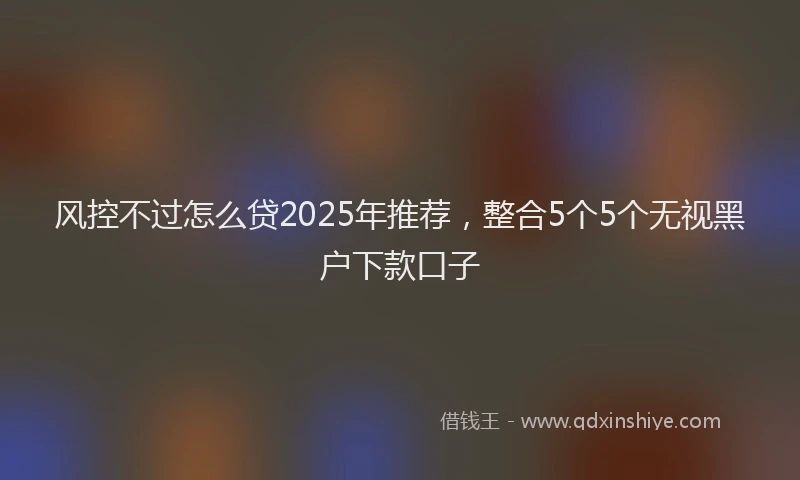 风控不过怎么贷2025年推荐，整合5个5个无视黑户下款口子