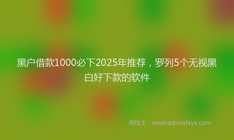 黑户借款1000必下2025年推荐，罗列5个无视黑白好下款的软件