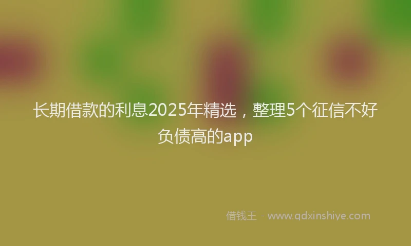 长期借款的利息2025年精选，整理5个征信不好负债高的app