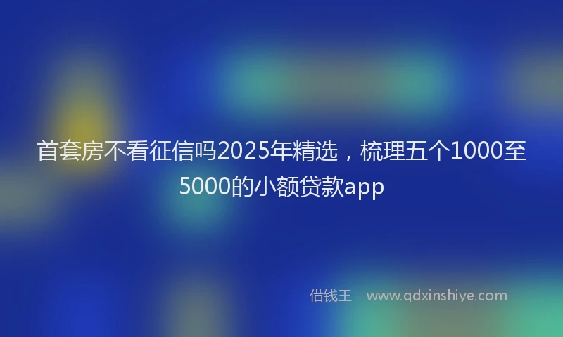 首套房不看征信吗2025年精选，梳理五个1000至5000的小额贷款app