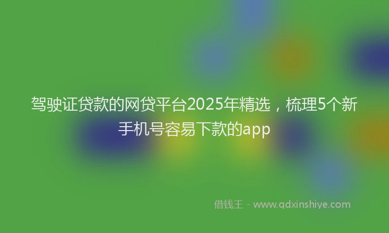 驾驶证贷款的网贷平台2025年精选，梳理5个新手机号容易下款的app