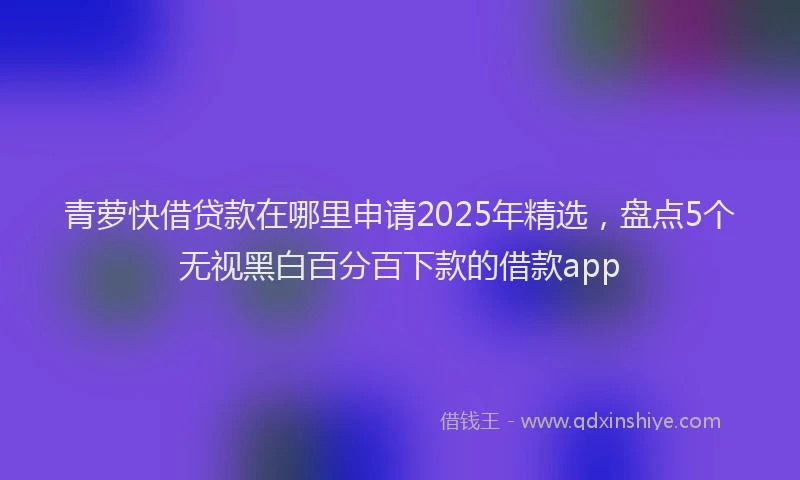 青萝快借贷款在哪里申请2025年精选，盘点5个无视黑白百分百下款的借款app